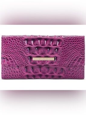 ⚜️Brahmin Croc-Embossed Cordelia Wallet Dewberry Melbourne Genuine Leather